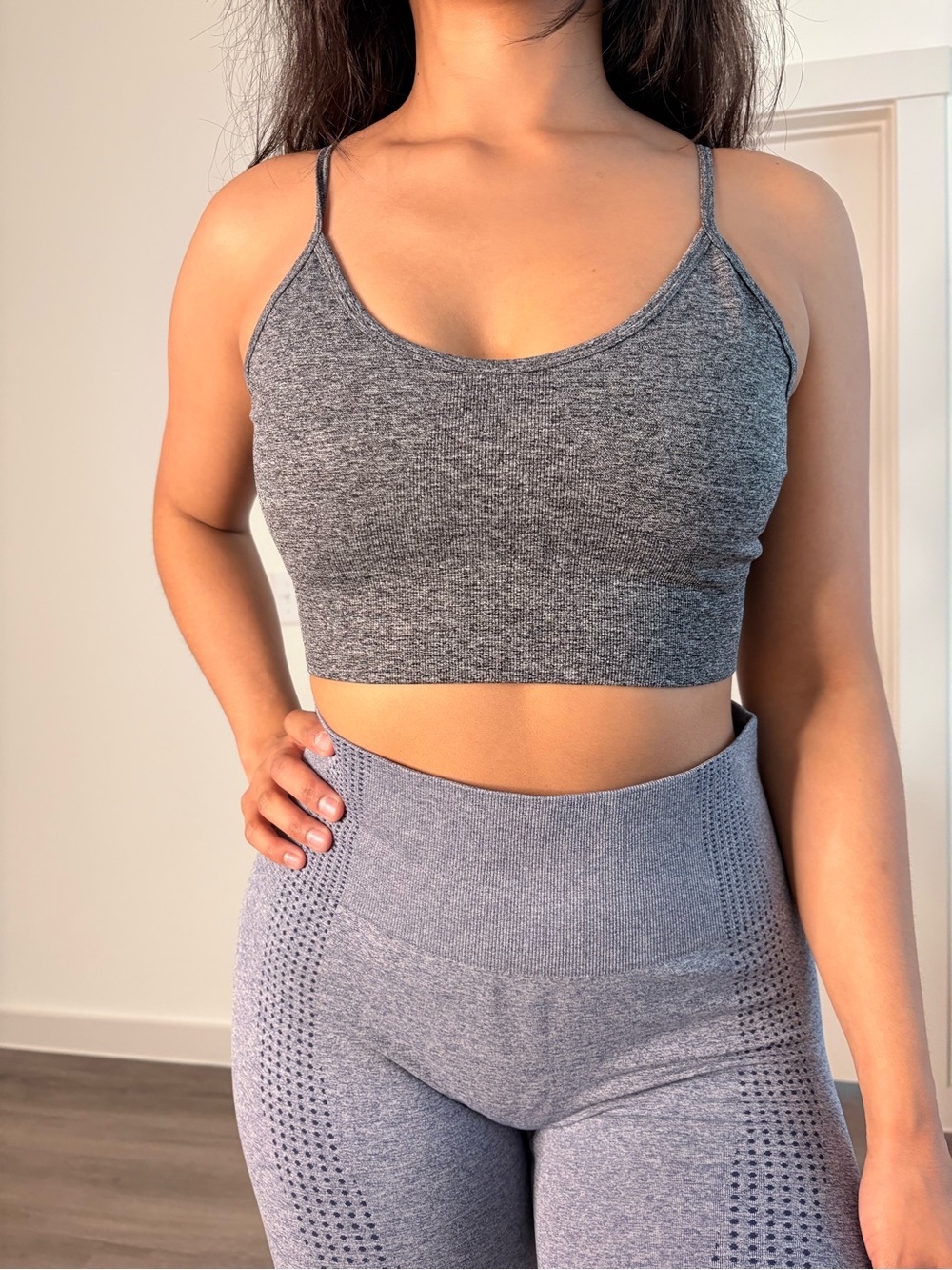 Seamless Heather Gray Cropped Bralette Top